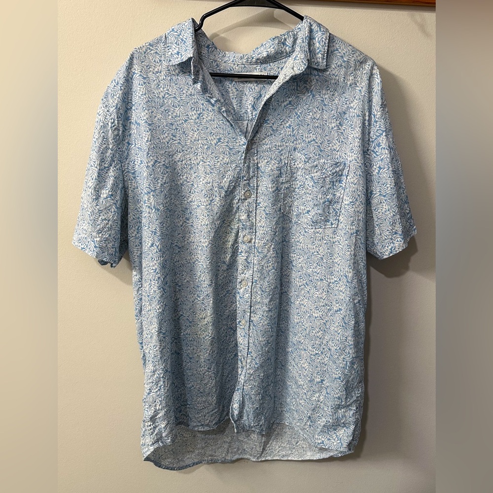 Sonoma Men's Light Blue Floral Button Down Shirt TALL